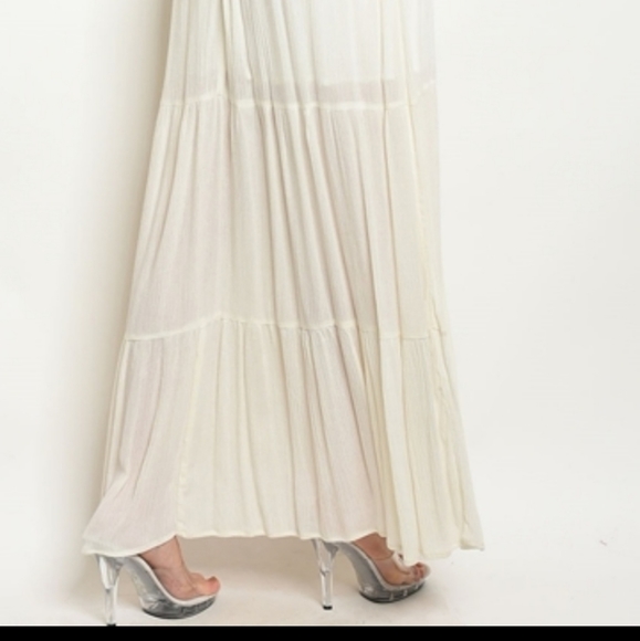 Embroidered roses floral boho fairy princess gypsy cottagecore flowy maxi dress! - Picture 6 of 6